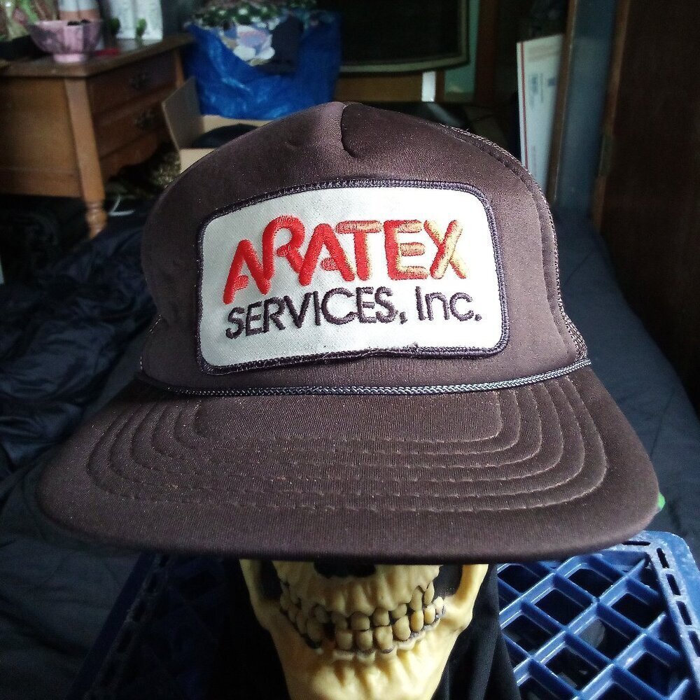 Deadstock Vintage Aratex Services Rope Patch Snap Trucker Hat Cap